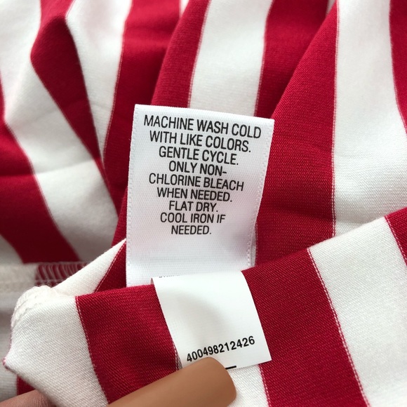 a:glow Red White Strip Drawstring Waist Short Sleeve Maternity Sheath Midi Dress - Picture 8 of 8